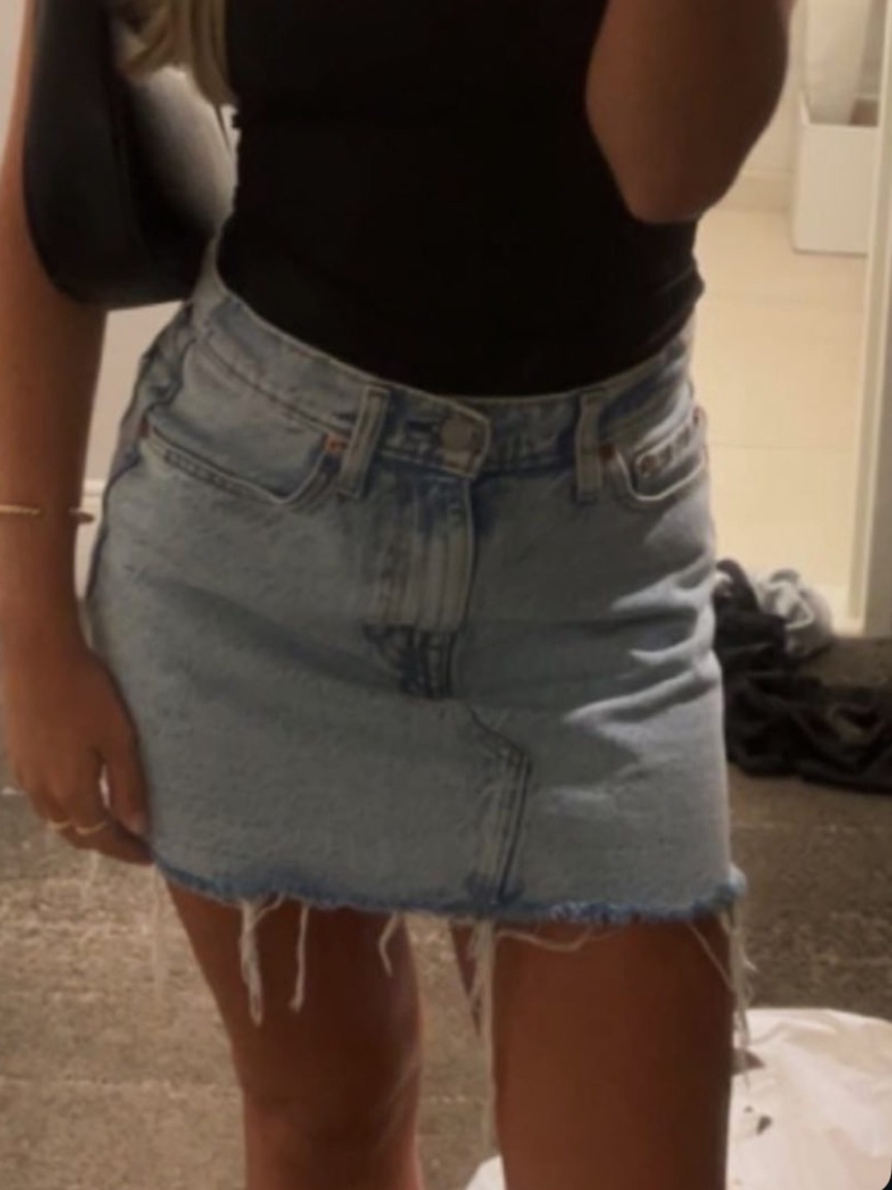 Levi's light wash midi skirt